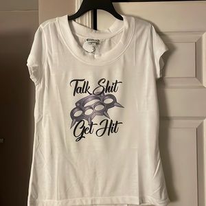 Get Hit Brass Knuckle White Lavender shirt Xl new with tags